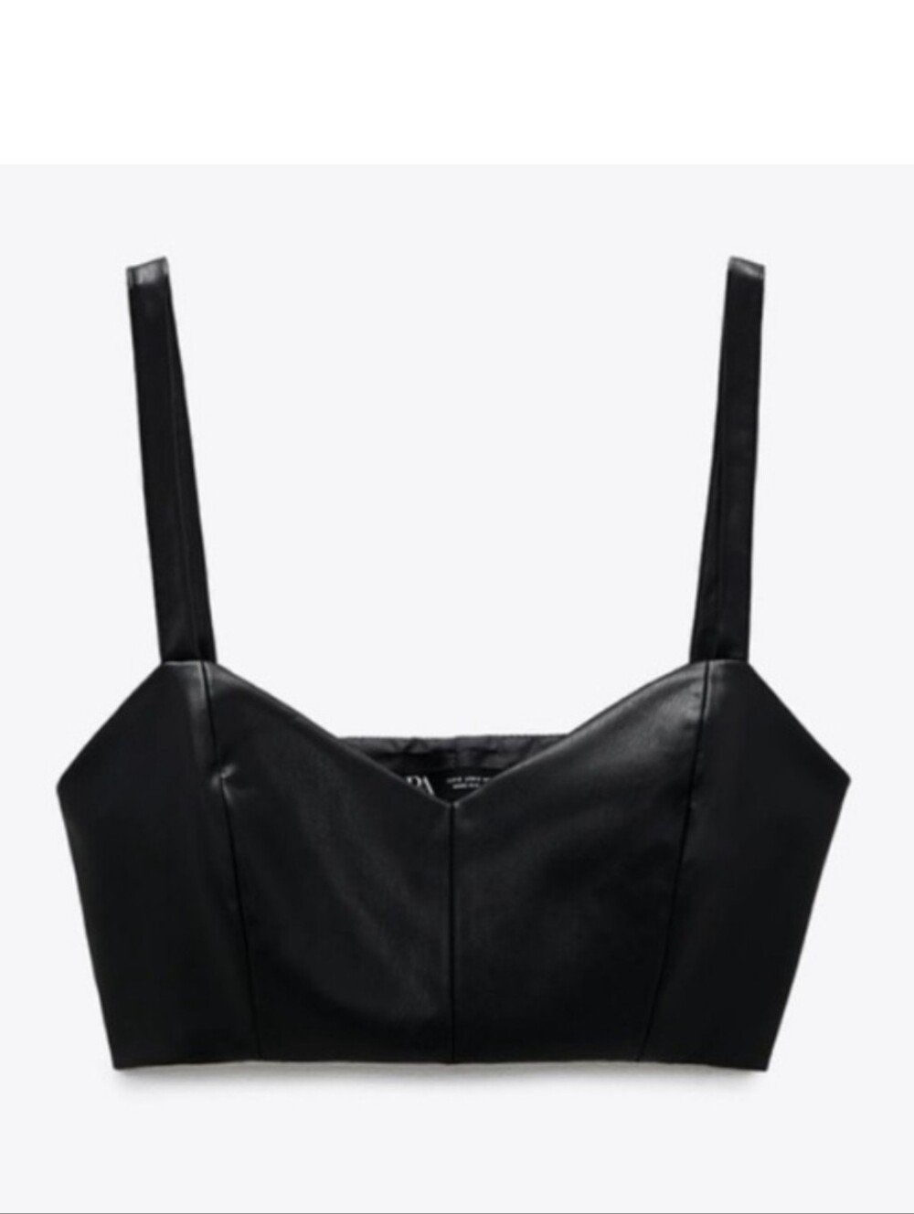 Zara Black Faux Leather Bralette